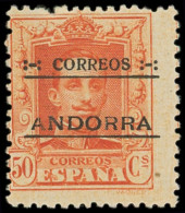 * ANDORRE ESPAGNOL 9B : 50c. Orange, Dentelé 13 X 12 1/2, N°A 000,000 (SPECIMEN), TB - Autres & Non Classés