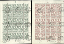 BELGIQUE 84/91 : Caritas-Expo 1910, En FEUILLES De 25 Obl. Bruxelles Le 24/1/12, TB - Altri & Non Classificati