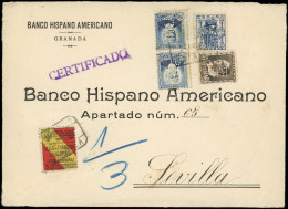 Let ESPAGNE 564D : 30c. Bleu, Emission De Burgos, N°528A, 533 Paire Et 5c. Bienfaisance Obl. S. Env., TB - Storia Postale