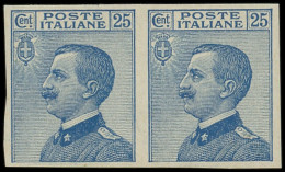 ** ITALIE 79a : 25c. Bleu, PAIRE NON DENTELEE, TB - Ungebraucht