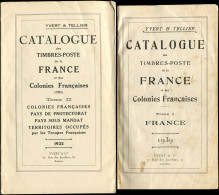 2 Catalogues Yvert France 1939 (reliure Cuir) Et Colonies 1932 (qqs Défauts), B/TB - Altri & Non Classificati