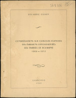 Eduardo Cohen, Planches Des Emissions Lithographiquées De Roumanie (1862-72), B - Altri & Non Classificati