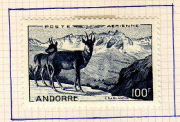 Andorre Francaise - 1950 - P A  100 F. Paysage - Neuf* - MLH - Correo Aéreo