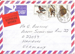 South Africa Express Air Mail Cover Sent To Germany 4-7-1996 Topic Stamps - Luftpost