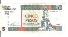 CUBA 5 PESOS CONVERTIBLES 2013 VF P FX48 - Kuba