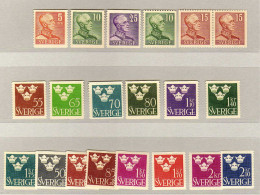 Suede - (1942-54)  - Serie Courante - Gustave V - Couronnes - Neufs**/* - MLH Or MNH - Ongebruikt