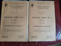 MILITARIA LIVRET ECOLE APPLICATION ARTILLERIE COURS OFFICIERS DE RESERVE TRAVAIL ECRIT 1957 2 LIVRETS - Francés