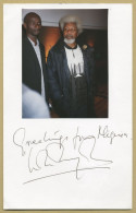 Wole Soyinka - Nigerian Writer - Signed Card + Photo - Paris 2000s - Nobel Prize - Writers