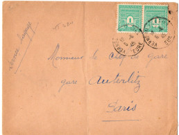 FRANCE YT N°324 PAIRE ARC DE TRIOMPHE OBLITEREE VERNEUIL SUR LETTRE POUR PARIS - 1944-45 Arco Del Triunfo