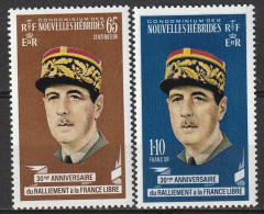Nouvelles Hébrides 30ème Anniversaire Du Ralliement à La France Libre 1970 N°294/295 Neuf** - Unused Stamps
