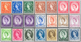 QEII 1960 - 1967 Phosphor Wildings Set Of 21 SG610 - SG618a Mounted Mint (hrd2d) - Neufs