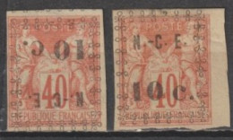 NOUVELLE CALEDONIE - 1891 - YVERT N°11+11a (*) NEUF SANS GOMME - SURCHARGE NORMALE + RENVERSEE ! - COTE = 105 EUR - Ongebruikt