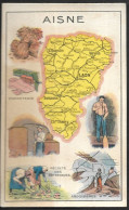 Département  AISNE, Carte Géographique, Chromo Publicitaire Pastille SALMON - Nord-Pas-de-Calais