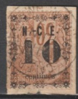 NOUVELLE CALEDONIE - 1891 - YVERT N°12a OBLITERE / FRAGMENT - SURCHARGE RENVERSEE - COTE = 30 EUR - Usados