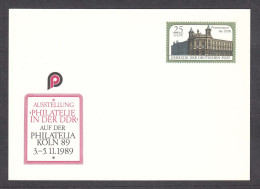 DDR 14/1989 - Exhibition "Philately In The GDR" At The PHILATELIA KOELN, Post. Stationery(card), Mint - Postcards - Mint