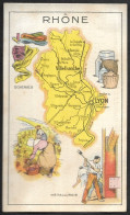 Département  RHONE, Carte Géographique, Chromo Publicitaire Pastille SALMON - Rhône-Alpes