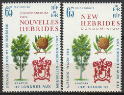 Nouvelles Hébrides Expédition De La Royal Sociéty 1971 France Anglaise N°312/313 Neuf** - Nuevos