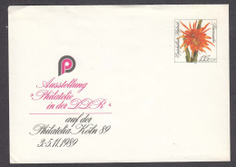 DDR 24/1989 - Exhibition "Philately In The GDR" At The PHILATELIA KOELN, Post. Stationery(cover), Mint - Covers - Mint