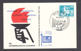 DDR 15/1977 - SOLIDARITAET, SOZPHILEX'77, POST. STATIONERY WITH SPEC. CANCELATION - Cartoline Private - Usati