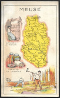 Département  MEUSE, Carte Géographique, Chromo Publicitaire Pastille SALMON - Lorraine