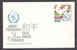 DDR 16/1986 - International Year Of Peace, Post. Stationery (cover), Mint - Umschläge - Ungebraucht