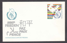 DDR 16/1986 - International Year Of Peace, Post. Stationery (cover), Mint - Buste - Nuovi