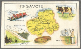 Département  HAUTE SAVOIE, Carte Géographique, Chromo Publicitaire Pastille SALMON - Rhône-Alpes