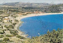 CARTOLINA  B9 VILLASIMIUS,CAGLIARI,SUD SARDEGNA-GOLFO DI FOXI-MARE,VACANZA,BARCHE A VELA,BELLA ITALIA,VIAGGIATA 1983 - Oristano