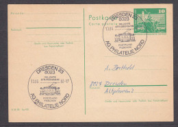 DDR 21/1982 - 100 Years Of Tramway In Dresden, Post. Stationery With Spec. Cancelation - Tramways