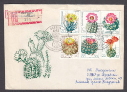 DDR 26/1983 - Cactusses, FDC, R-letter Travel To Bulgaria - Cactus