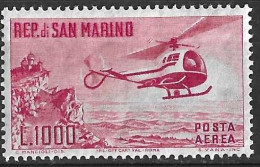 SAN MARINO - 1961 - POSTA AEREA - ELICOTTERO - NUOVO MH* ( YVERT AV127- MICHEL 698  - SS 138) - Corréo Aéreo
