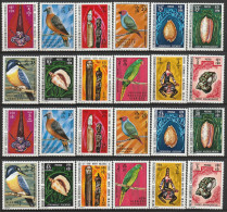 Nouvelles Hébrides Art Indigène Oiseaux Et Coquillages 1972 France Anglaise N°326/349 Neuf** - Unused Stamps