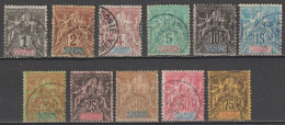 NOUVELLE CALEDONIE - 1892 - YVERT N°41/49+51/52 OBLITERES - COTE = 141 EUR - Gebraucht