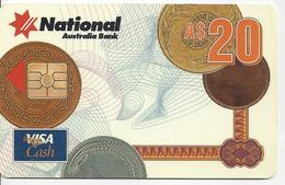 CCE011 AUSTRALIA CARD NATIONAL AUSTRALIAN BANK $20 VISA CASH SCARCE - Tarjetas De Crédito (caducidad Min 10 Años)