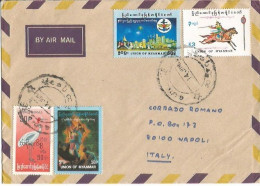 Myanmar AirmailCV Mawlamyine 14jun? To Italy With 4 Stamps - Myanmar (Burma 1948-...)