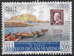SAN MARINO - 1959 - P. AEREA - 100* FRANCOBOLLO DI SICILIA  - NUOVO MNH** ( YVERT AV 120- MICHEL 634  - SS PA 131) - Luftpost