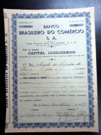 BRAZIL SHARE OF BANK BANCO BRASILEIRO DO COMÉRCIO 200.000 RÉIS 1940'S. SCARCE!! - Bank & Versicherung