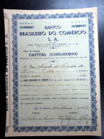 BRAZIL SHARE OF BANK BANCO BRASILEIRO DO COMÉRCIO 200.000 RÉIS 1940'S. SCARCE!! - Banque & Assurance