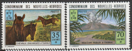 Nouvelles Hébrides Tourisme Chevaux Sauvages De Tanna Volcan De Tanna1973 N°370/371 Neuf** - Nuovi