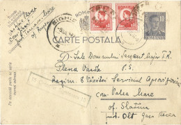 ROMANIA 1944 POSTCARD, CENSORED SIGHISOARA 15, POSTCARD STATIONERY - World War 2 Letters