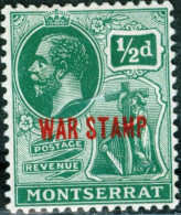 MONTSERRAT, RE GIORGIO V, 1917, FRANCOBOLLI NUOVI (MLH*) Scott:MS MR1, Yt:MS 53 - Montserrat