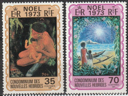 Nouvelles Hébrides Noel 1973  N°374/375 Neuf** - Neufs