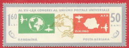 Roumanie PA/AM N°183 1L60 UPU 1963 ** - Unused Stamps