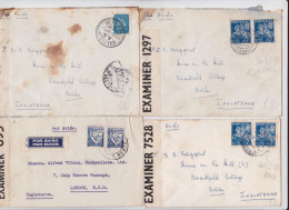 Portugal Correio Por Aviao Lettre Timbre Bande De Censure Guerre Censor War Mail Cover Lot De 6 Lettres - Lettres & Documents