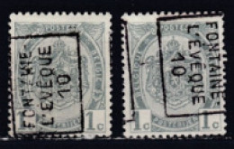 1444 Voorafstempeling Op Nr 81 - FONTAINE L'EVEQUE 10 - Positie A & B - Rollenmarken 1910-19