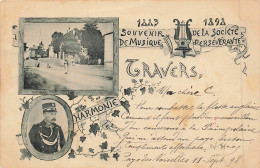 TOP - SUISSE - NE - NEUCHATEL - TRAVERS - Carte Précurseur 1898 - Souvenir, Musique, Harmonie (Sui-137) - Travers