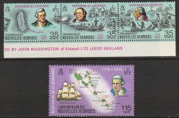 Nouvelles Hébrides Bicentenaire De La Découverte Des Iles 1974 N°394/397 Neuf** - Nuevos