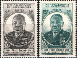 NUOVA CALEDONIA, NEW CALEDONIA, FELIX EBOUE, 1945, FRANCOBOLLI NUOVI (MNH**) Scott:NC 274,275 - Ongebruikt