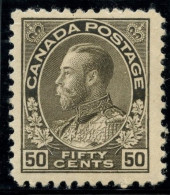 CANADA - YVERT 99a  50 CENTS NOIR GEORGES V MNH ** - Nuovi