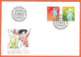 5xFDC EUROPA .COLLECTION SERIE+TIMBRES ISOLES+ BLOCS DE 4. C/.S.B.K. Nr:775/76. Y&TELLIER Nr:1323/24. MICHEL Nr:1391/92. - FDC